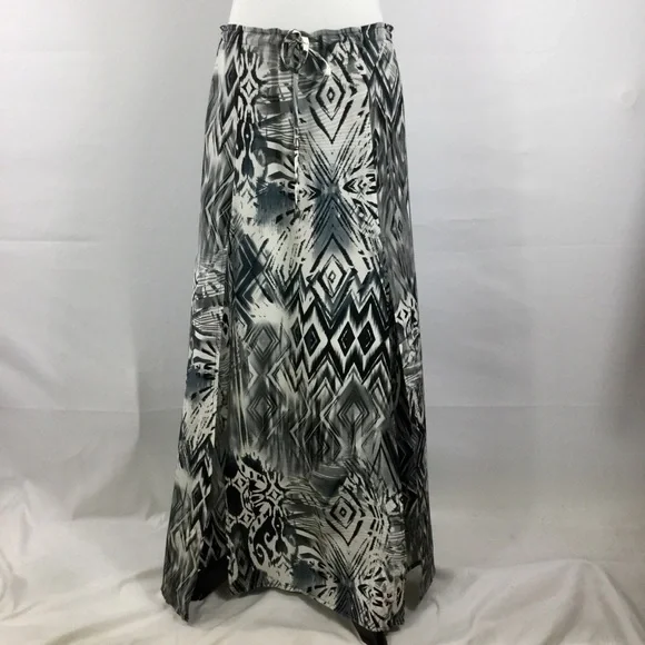 SW3 Bespoke Women's Skirt Silk A Line Maxi
Length Drawstring Waist Front Slits M - Picture 1 of 15